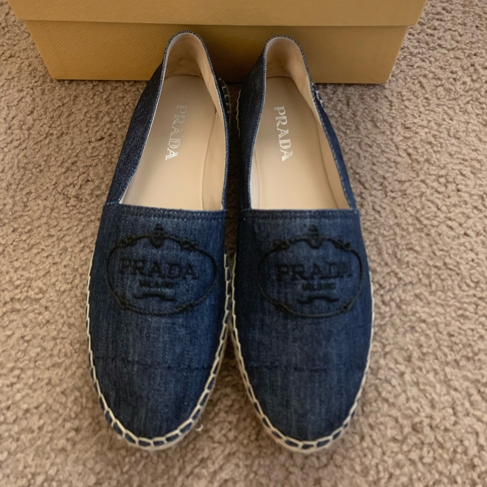 Logo Denim Prada Espadrilles